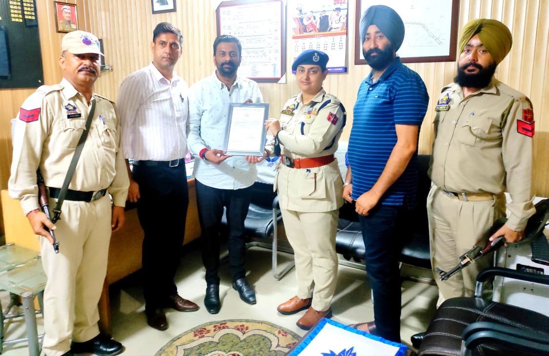 Appreciation from Ms. Albeena Malik, JKPS, Sub Divisional Police Officer, Railways, Jammu