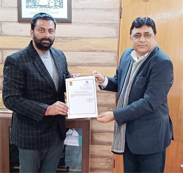 Awards & Appreciations - Receving appreciation letter from Dr Vikas Gupta