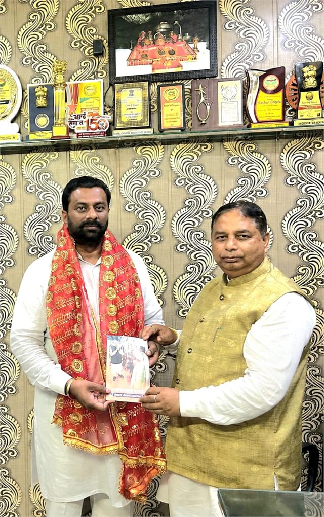 Rajya Sabha MP Sat Sharma Felicitated me for social work