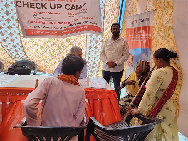 Free Health Camp at Mata Bawe Wali Temple Bahu Fort