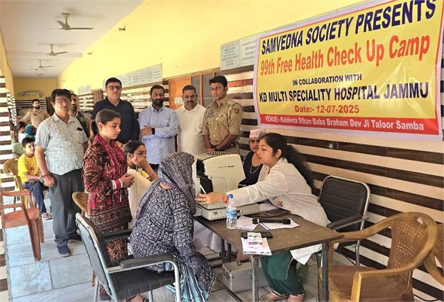 Organised 99th Free Eye&General Health Check Up Camp At Taloor District Samba, The Camp was inaugurated by SHO Samba Inspector Sikander Singh Dated: 12-7-2025