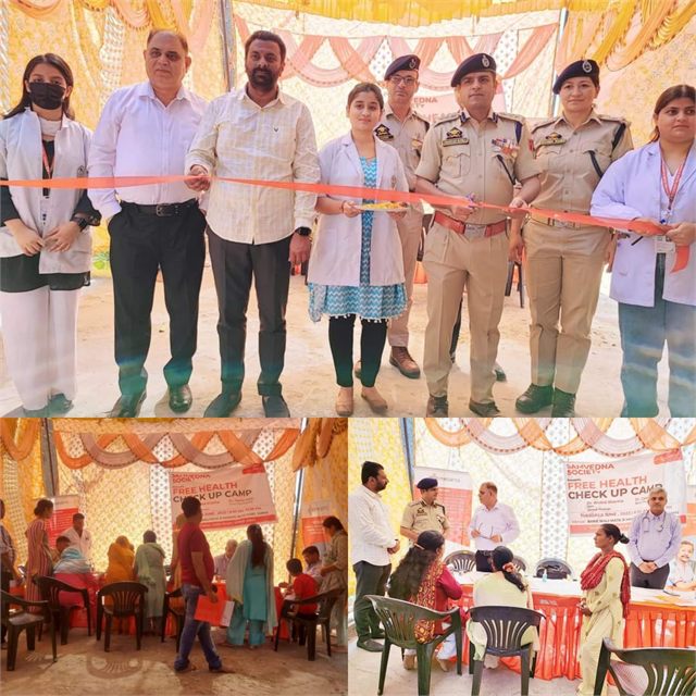 Organising Health Check Up camp for the Police Personnel's of Police Technical Training Institute Vijaypur, The camp was inaugurated by SSP, Principal Shiv Kumar IPS.