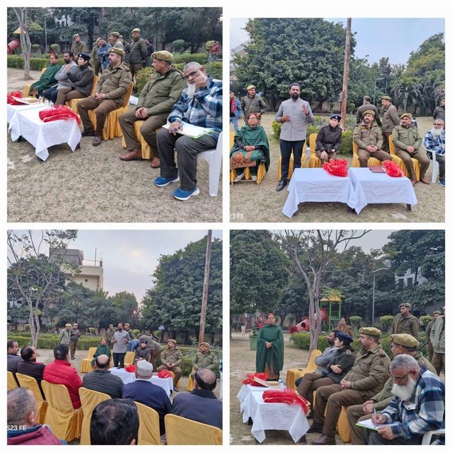 To Aware the Locals about Drug Menace and Help the Police in Curbing the Drug Peddlers Police Public Meet was Organised at Talab Tillo Dated: 10-2-2025 & was attended by DYSP Headquarters Farha Nishat & Incharge Police Post Talab Tillo PSI Sonu Choudhary